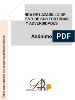 AnÃ Nimo - La Vida de Lazarillo de Tormes PDF