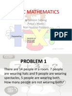 Basic Mathematics: Problem Solving Polya's Model Non-Routine Problem