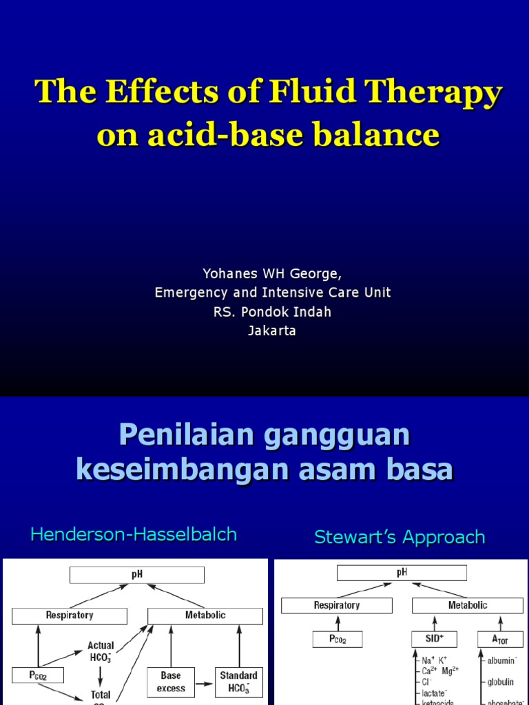 Fluid Therapy and Acid-Base Balance | PDF