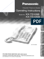 Manual de Teléfono Panasonic TS-105W PDF