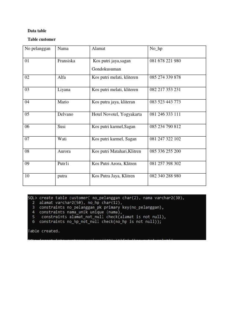 Customer Data and Transaction Tables | PDF