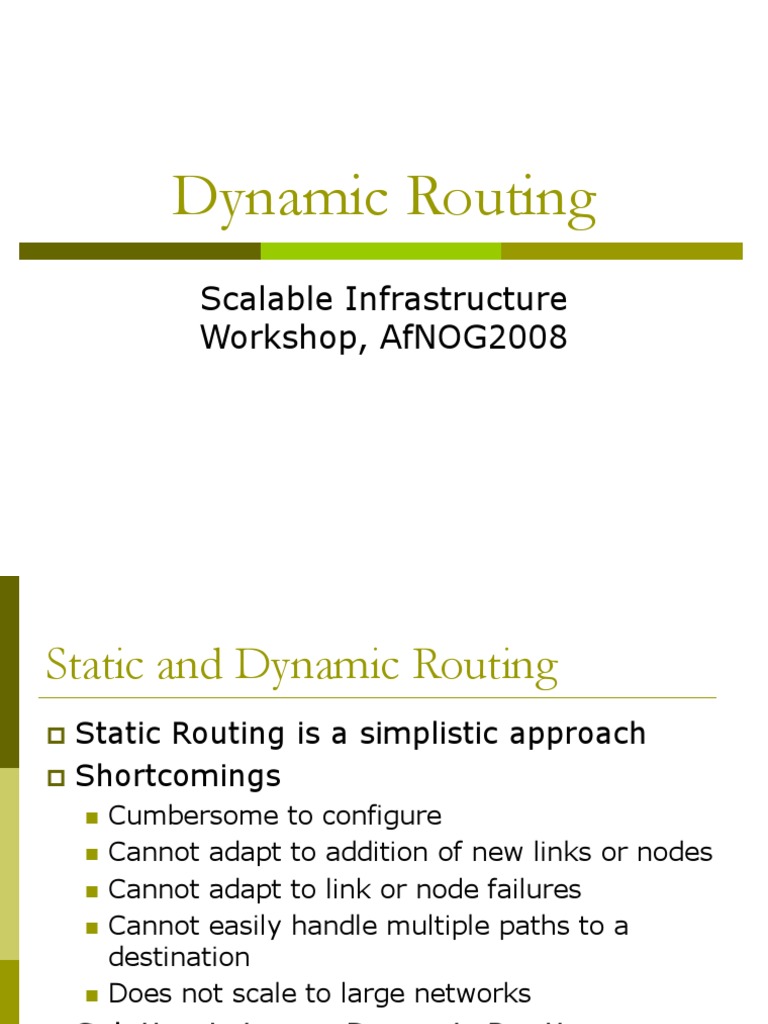 Dynamic Routing vs Static Routing | PDF | Routing | Osi Protocols