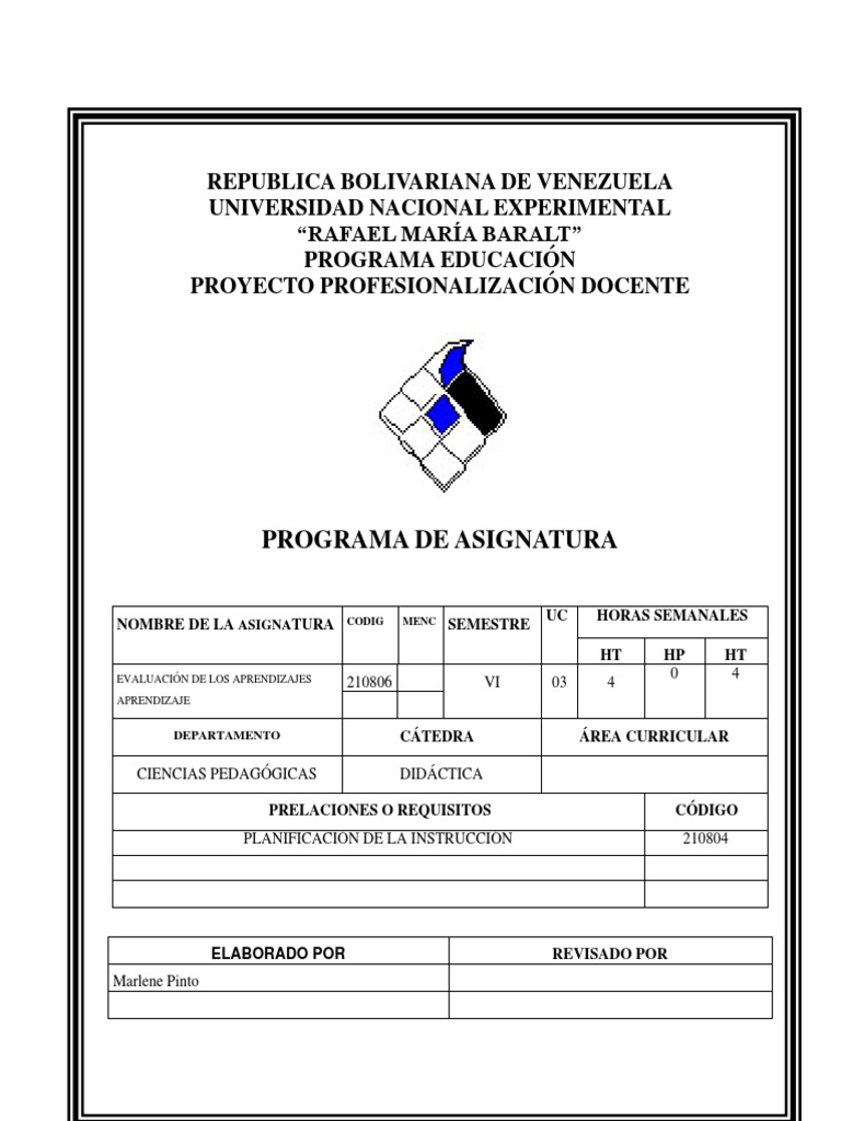 Evaluación Del Aprendizaje | PDF | Evaluación | Plan de estudios