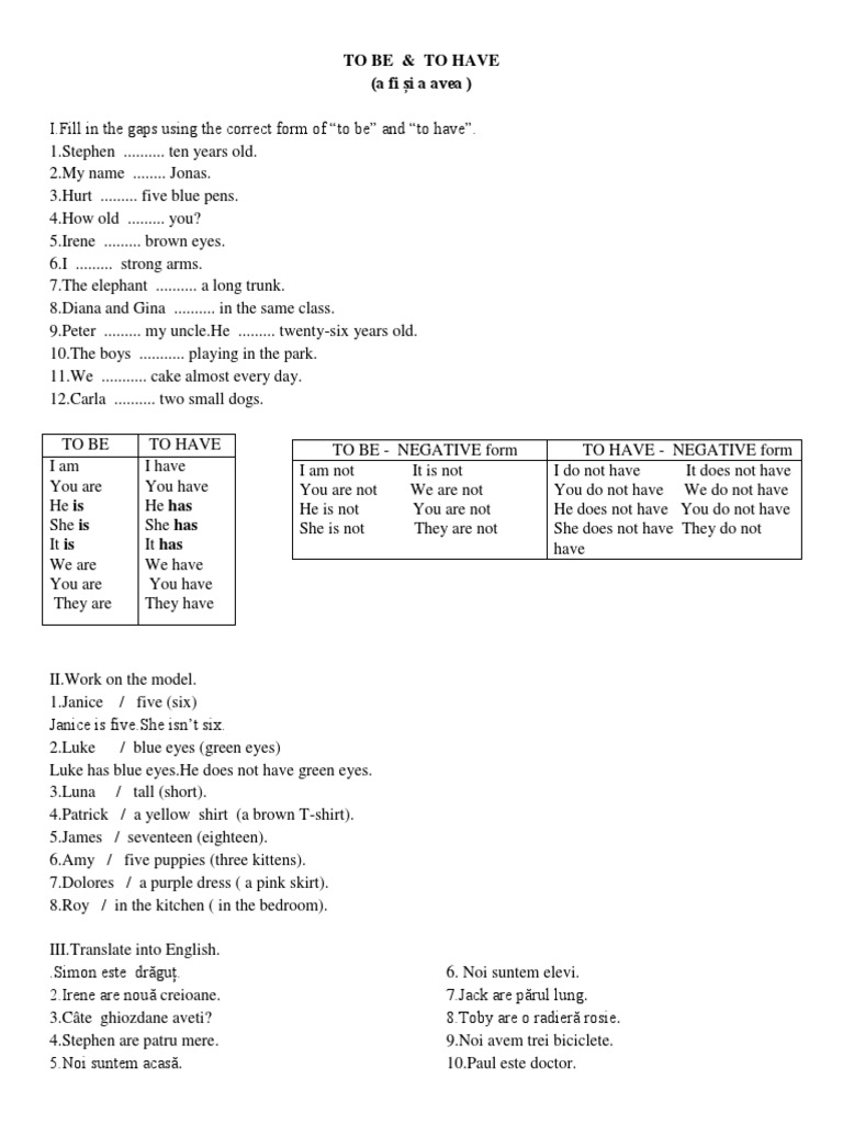 To Be & To Have (Afișiaavea) | PDF | Language Arts & Discipline