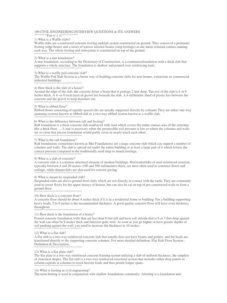 CIVIL ENGINEER BASIC INTERVIEW QUESTIONS PDF visual data 4