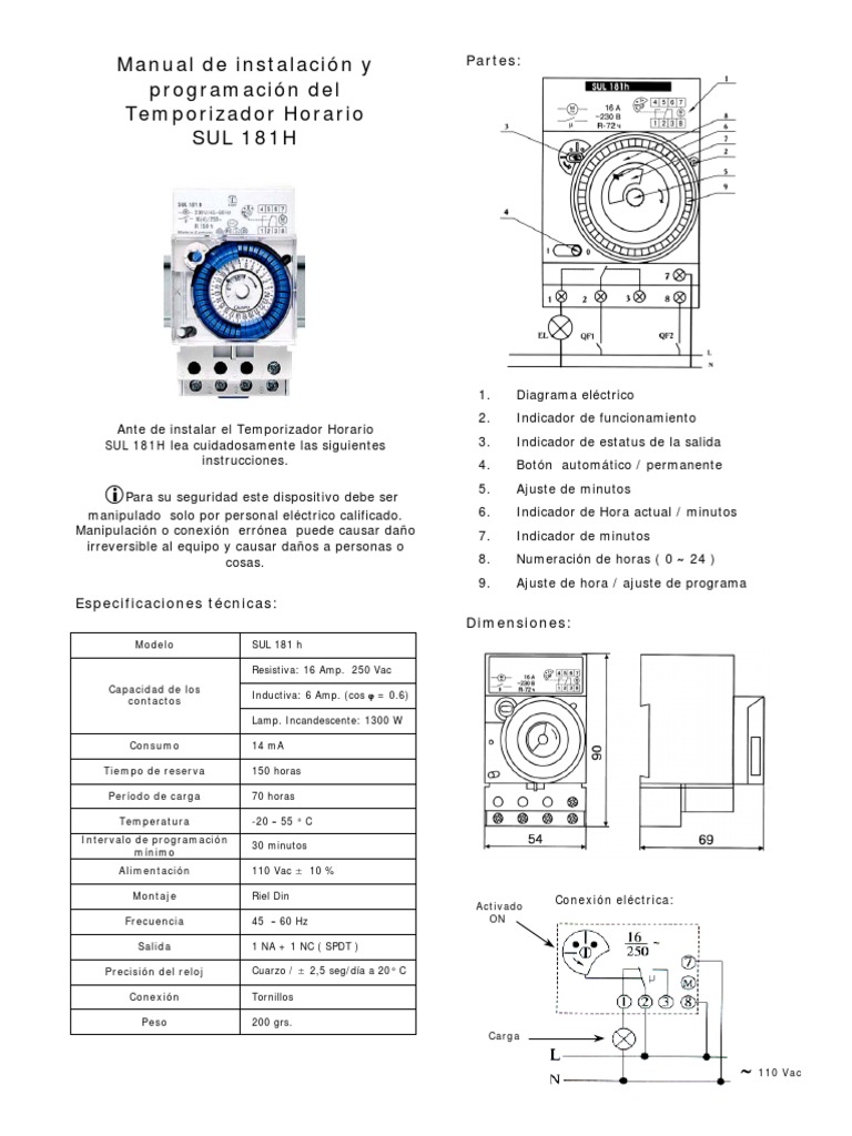 Manual Temporizador SUL181 PDF | PDF | Science | Ingeniería