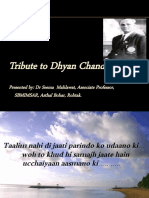 Tribute To Dhyan Chand: Presented By: DR Seema Mahlawat, Associate Professor, SBMIMSAR, Asthal Bohar, Rohtak