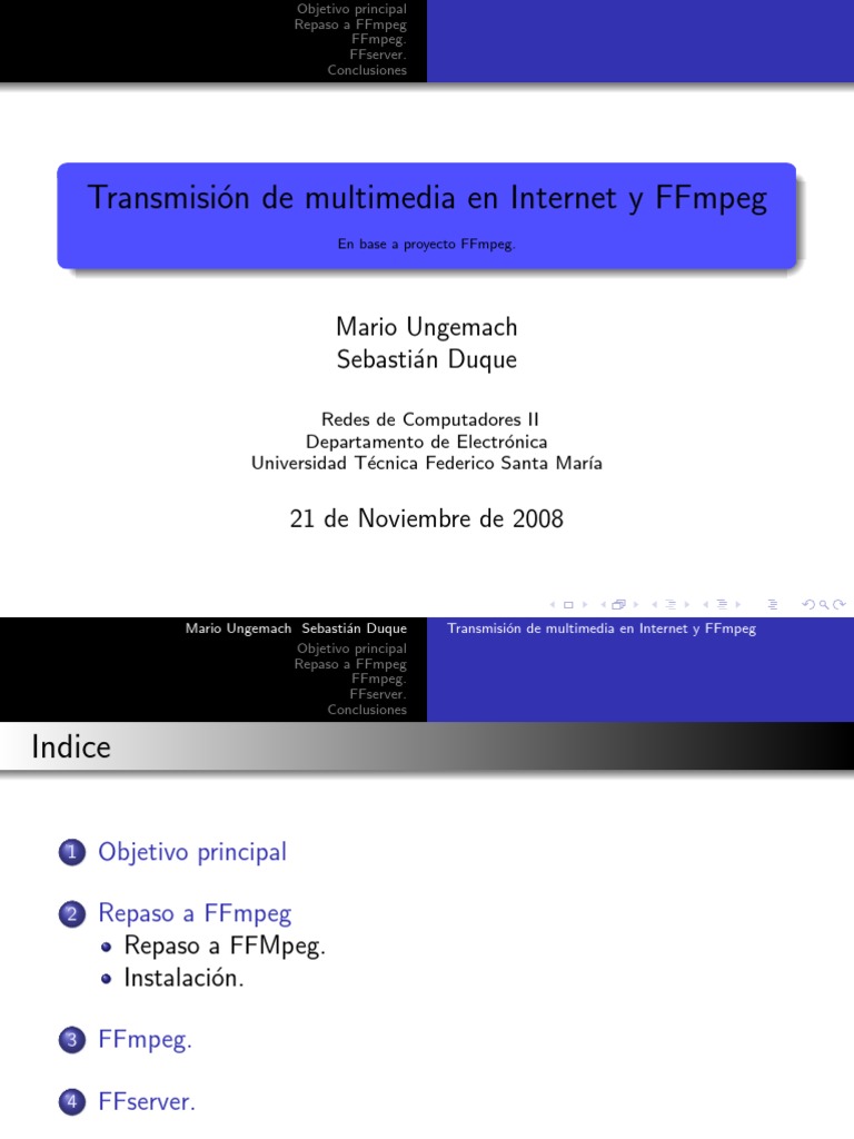 Introducción a FFmpeg y FFserver | PDF | Streaming Media | Multimedia