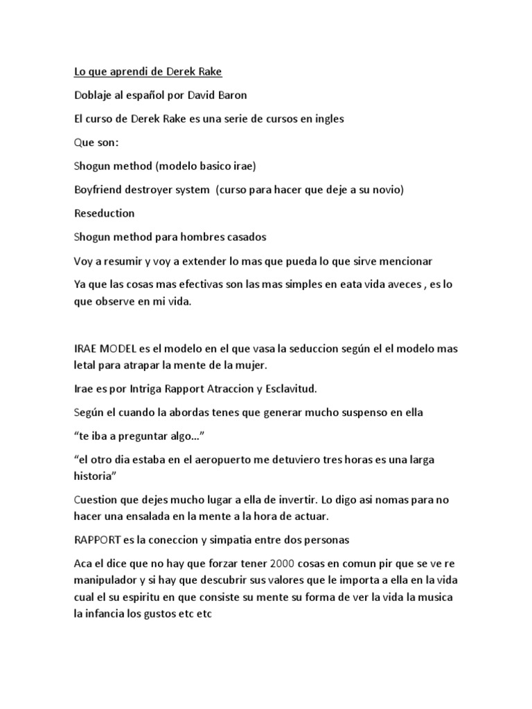 Que aprendi de Derek Rake en Español! PDF