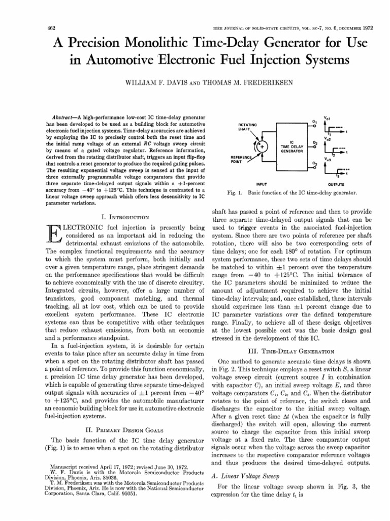 A Precision Monolithic TimeDelay Generator For Use in Automotive