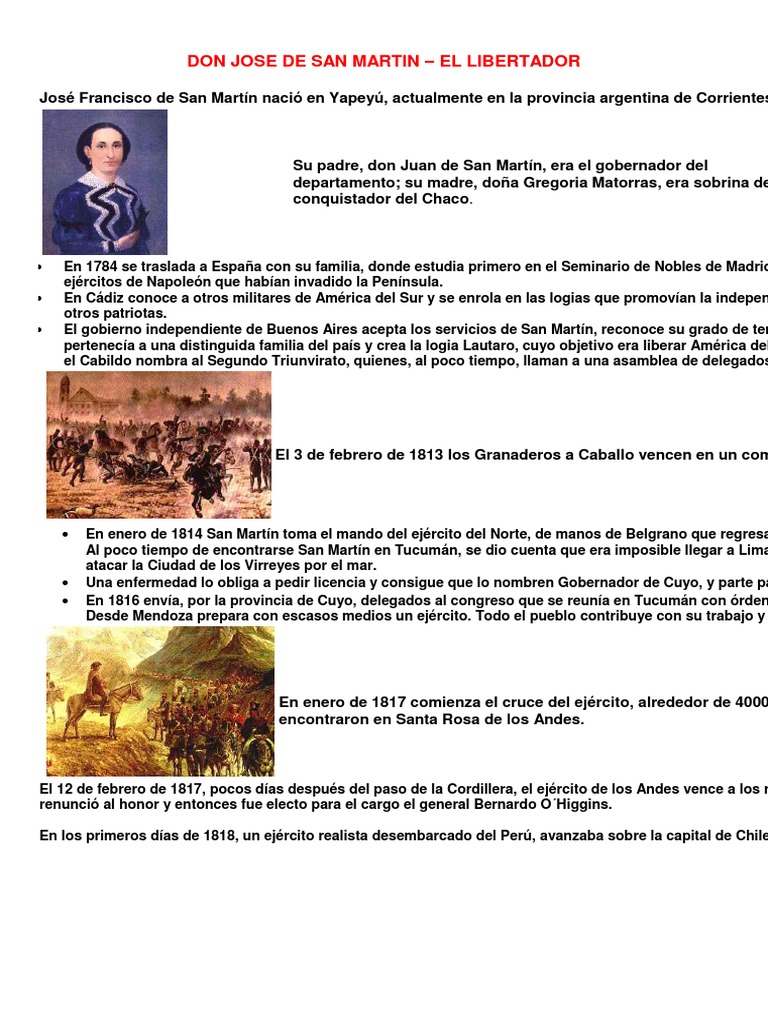 Don Jose de San Martin | PDF | América del Sur | America latina