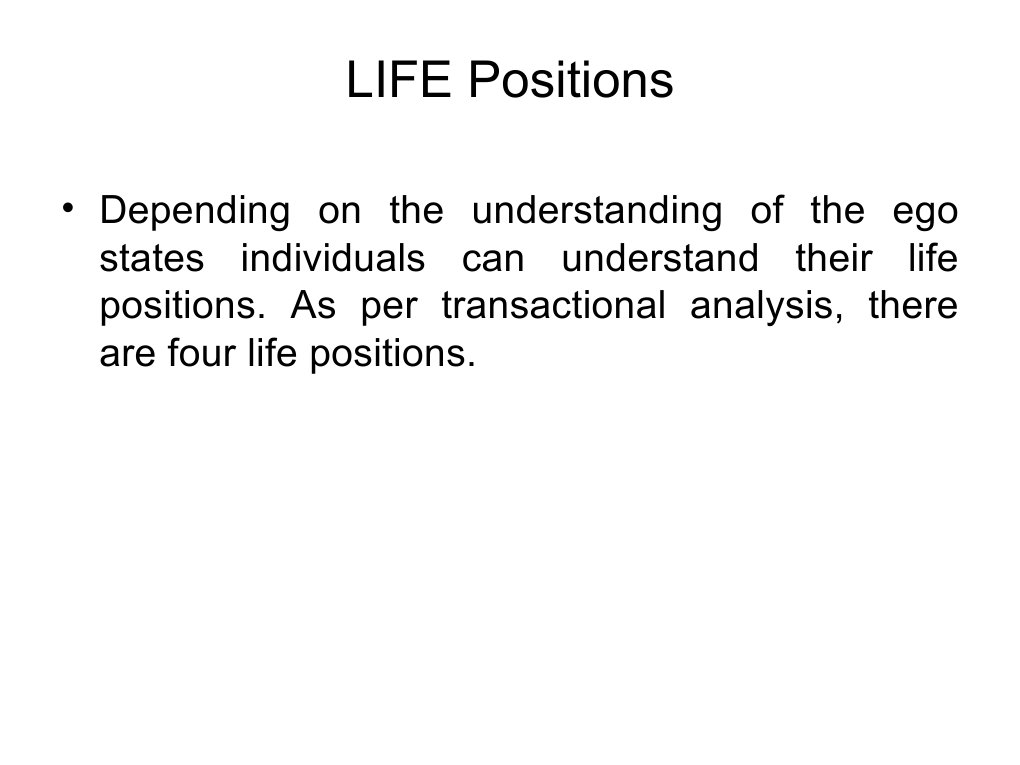 Life Positions Social Psychology Behavioural Sciences