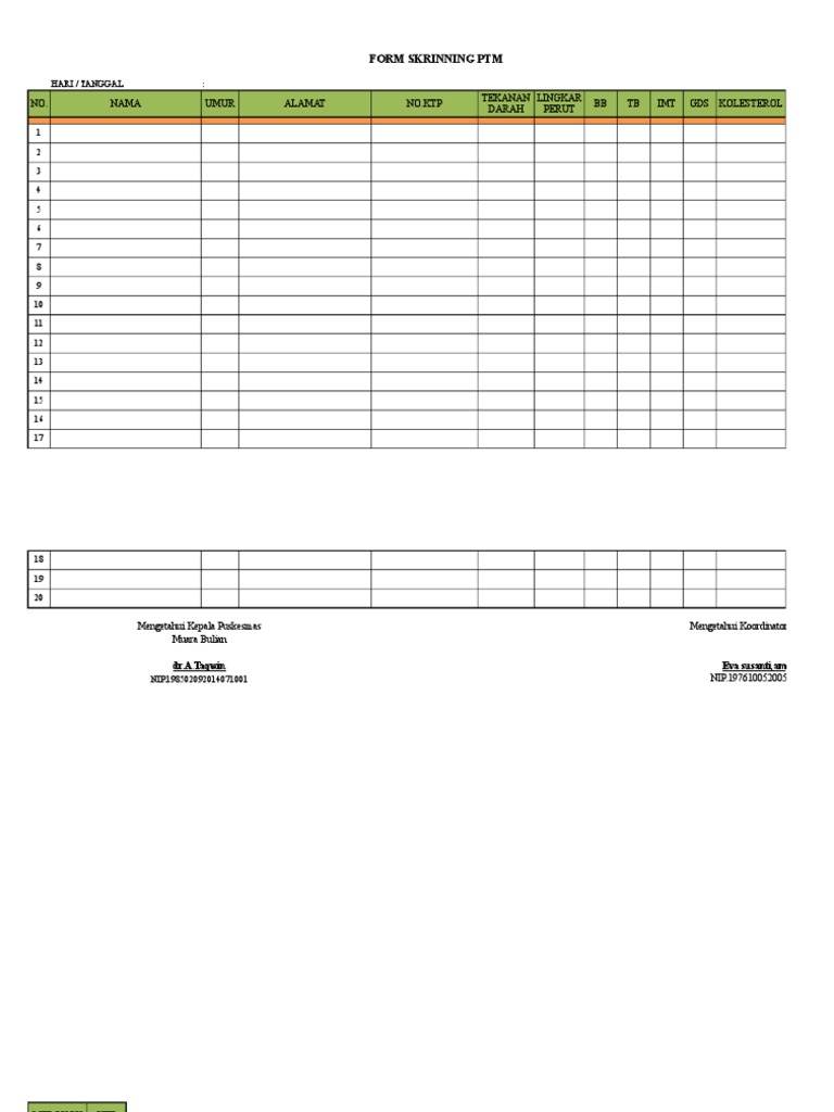 Form Skrinning PTM | PDF
