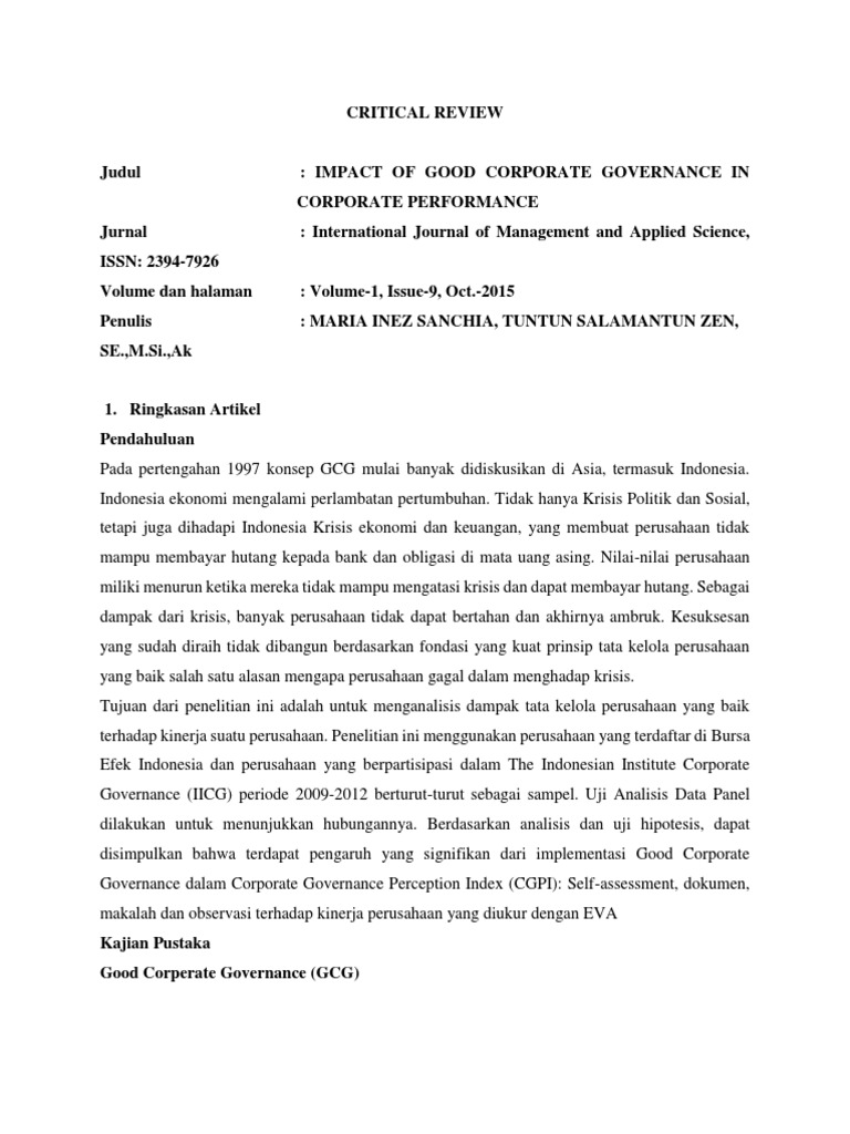 Critical Review Gcg