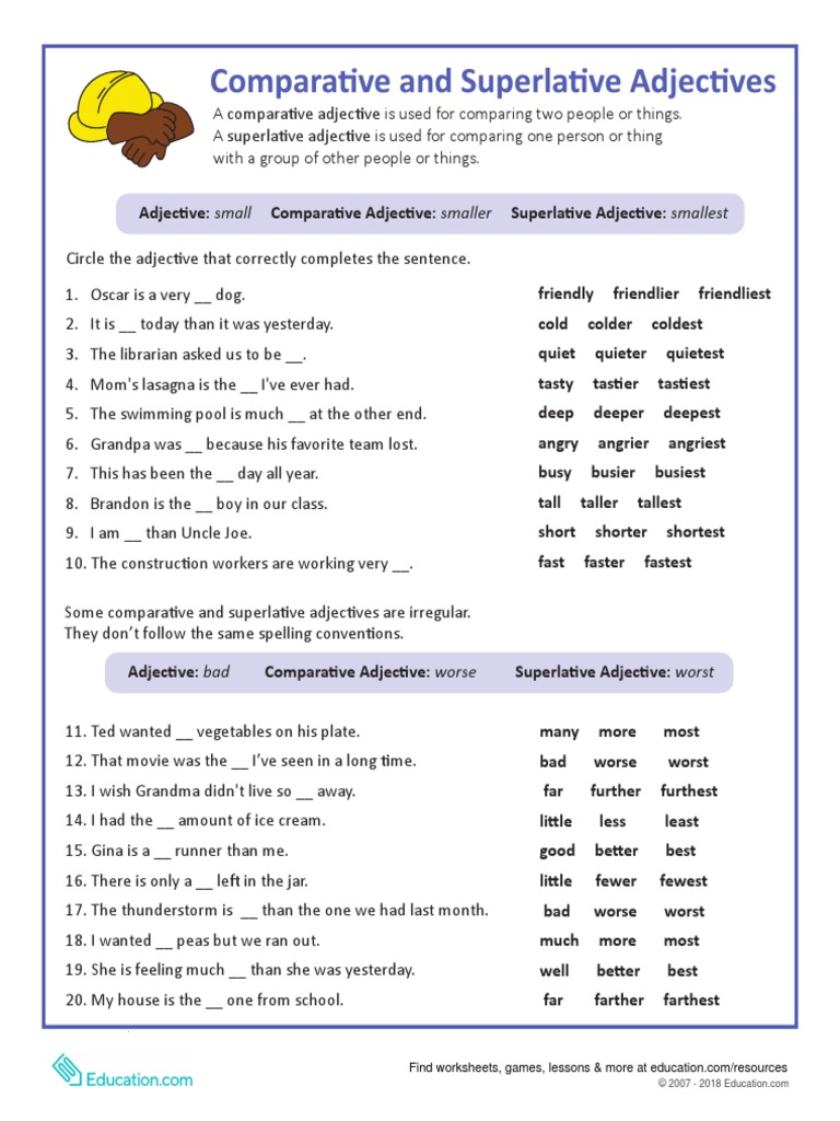 Great Grammar Adjectives Compare Reference Philology
