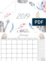 O32C - 2019 Floral Monthly Calendar (A5)