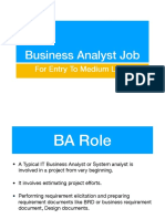 Business Analyst Job: For Entry To Medium Level