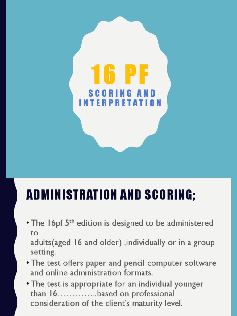 16PF Scoring and Interpretation Guide | PDF | Behavioural Sciences ...