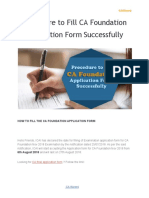 Procedure To Fill CA Foundation Application Form Successfully