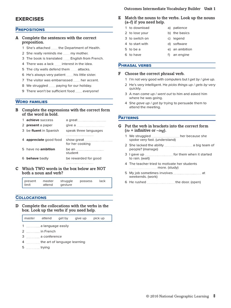 Intermediate VocabBuilder ExercisesAndAnswerkey PDF | PDF | Verb ...