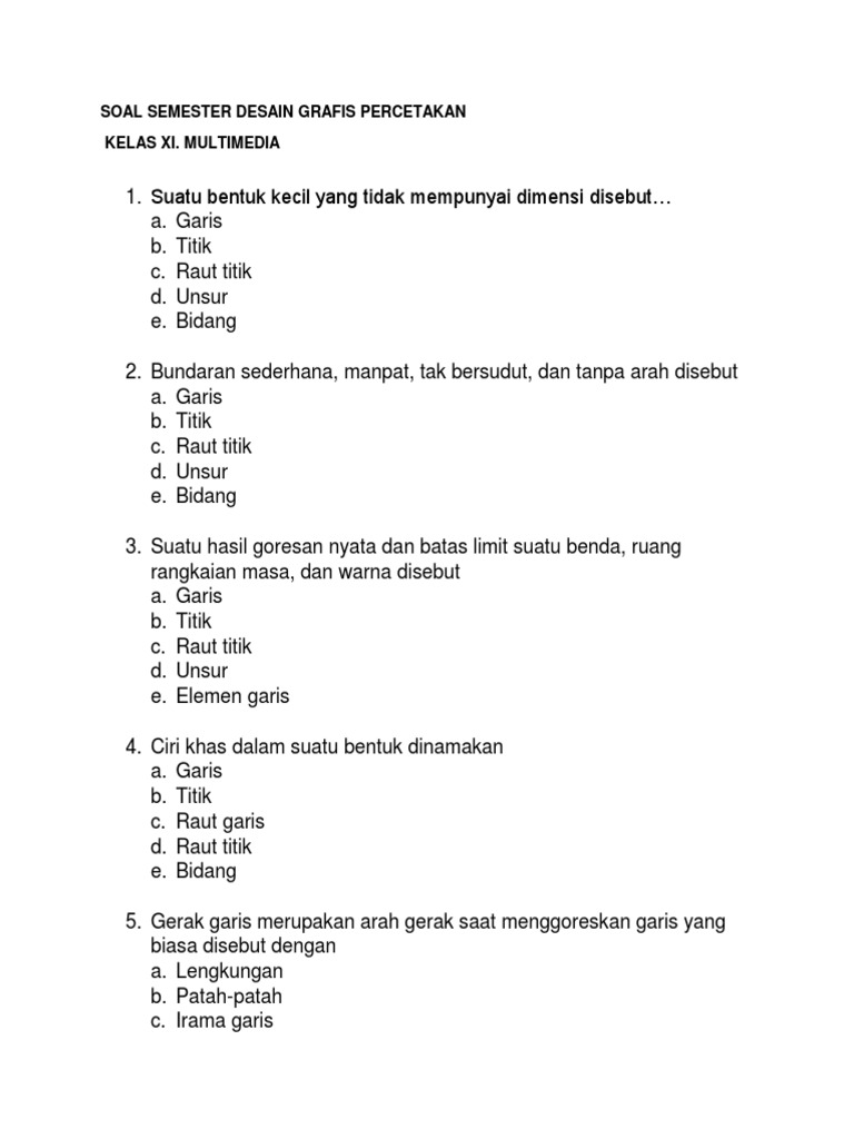Soal Desain Grafis Percetakan Siswa Docx