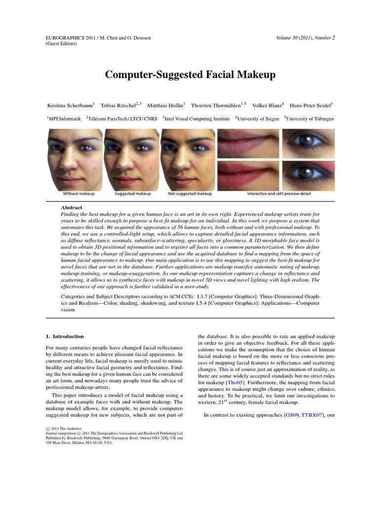 Automated Makeup Suggestion System | PDF | Principal Component Analysis ...