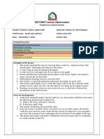 Fall 2018 Observation Form Aysha Adel Second Round