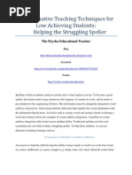 Alternative Teaching Techniques for Low Achieving Students