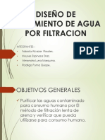 Diseño de filtro lento de arena para tratamiento de agua