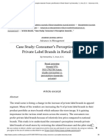 _Case Study_ Consumer's Perception Towards Private Label Brands in Retail Stores_ by Hemantha, Y.; Arun, B. K. - Advances in Management, Vol. 8, Issue 1, January 2015 _ Online Research Library_ Questia