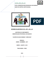 Auditoria de Cumplimiento Municipalidad de Huanuco
