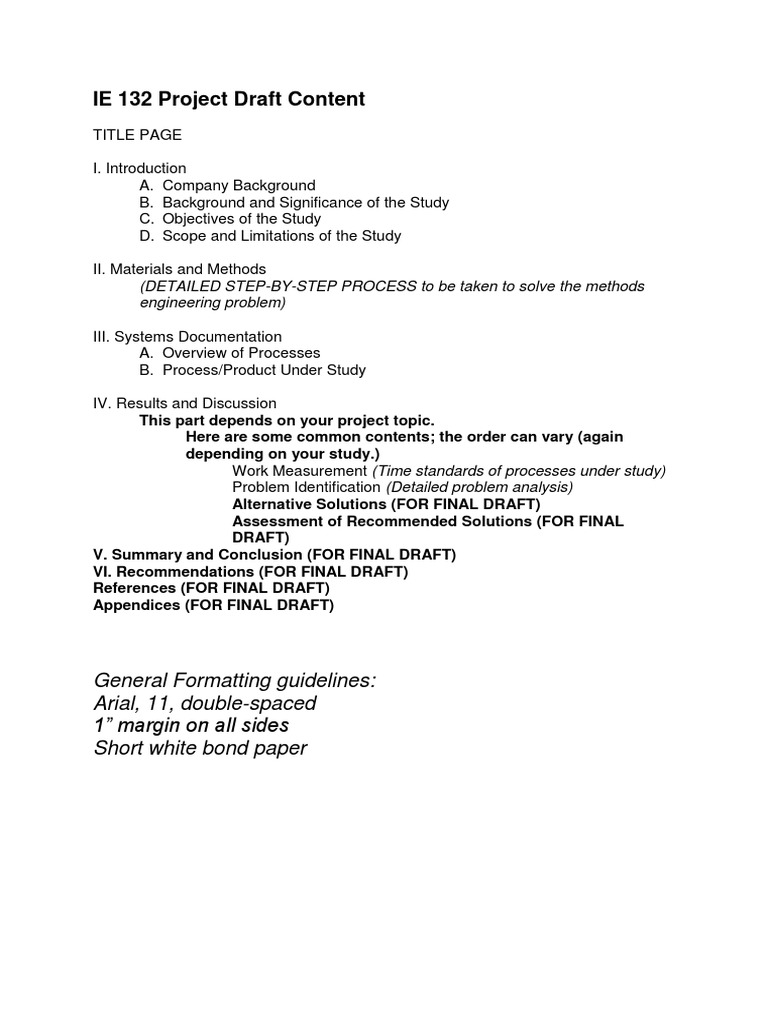 IE 132 Project Draft Overview and Methods | PDF