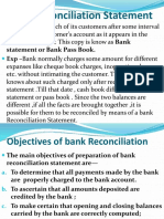 Bank Reconciliation Statement: Statement or Bank Pass Book. Exp - Bank Normally Charges Some Amount For Different