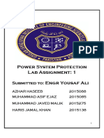 Power System Protection Lab Assignment: 1 Engr Yousaf Ali: Submitted To