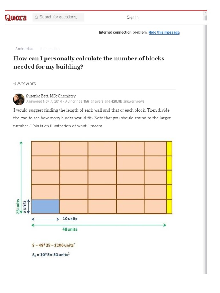 Calculate Building Blocks Needed | PDF | Question | Beam (Structure)