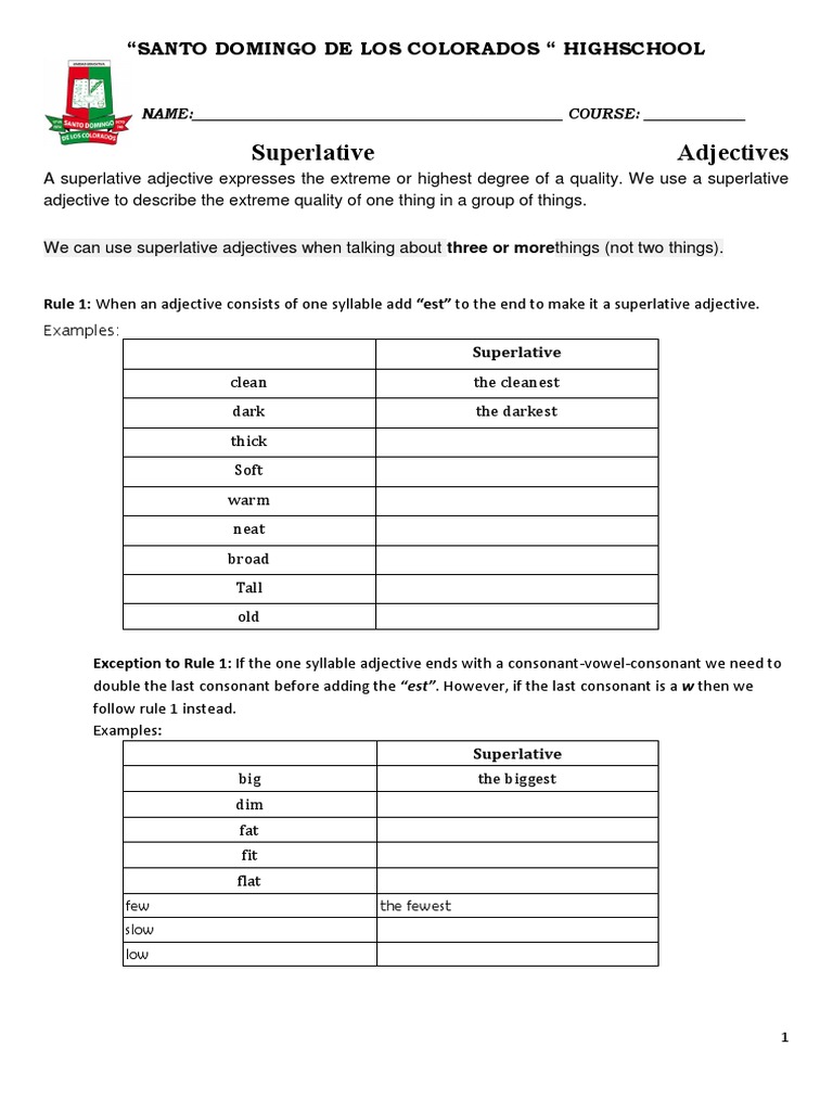 Superlatives | Adjective | Grammar