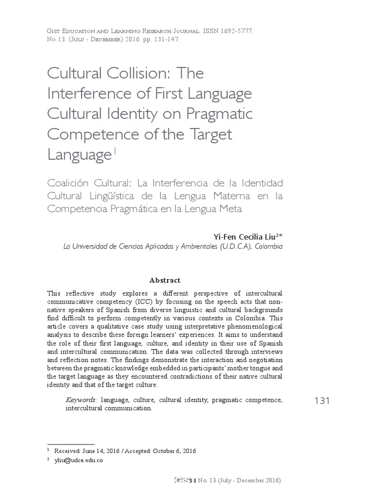 First Language Impact on L2 Pragmatics | PDF | Cross Cultural ...