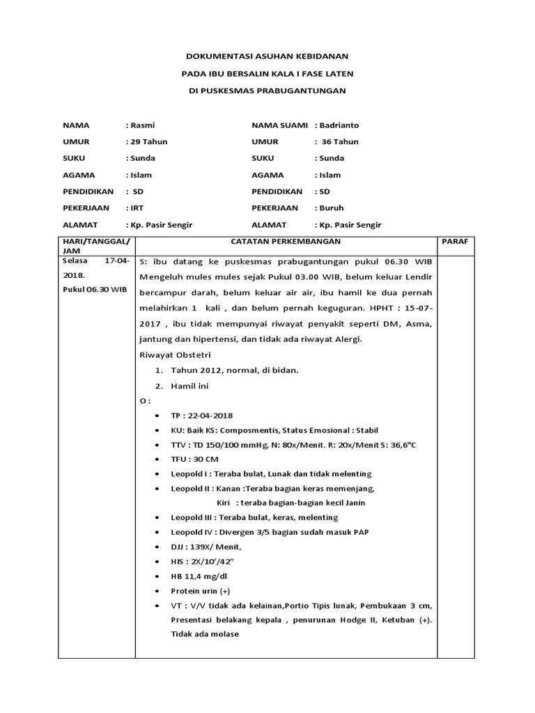Contoh Askeb Soap Tumbuh Kembang Balita Barisan Contoh