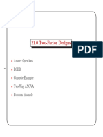 21.0 Two-Factor Designs: Answer Questions RCBD Concrete Example Two-Way ANOVA Popcorn Example