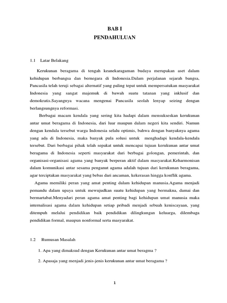 Makalah Kerukunan Agama Kristen