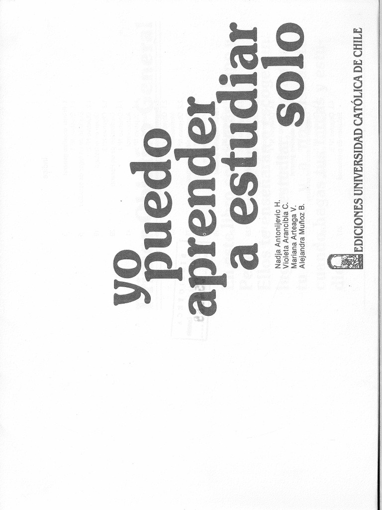 Yo Puedo Aprender A Estudiar Solo | PDF