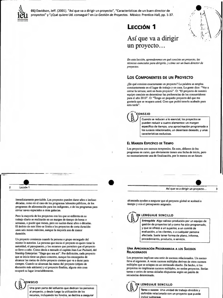 01) Davidson, Jeff. (2001). “Así Que Va a Dirigir Un Proyecto ...