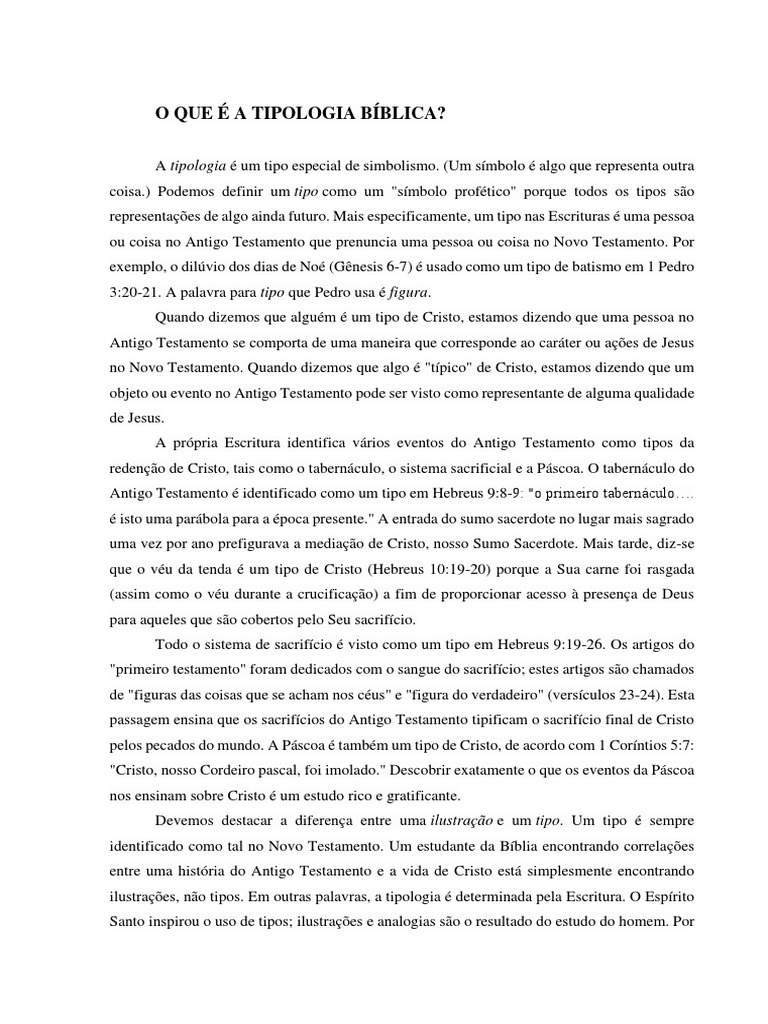 O que é a tipologia bíblica | PDF | Arca de Noé | Jesus
