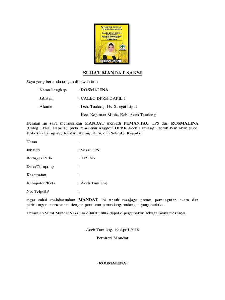 Surat Mandat Saksi