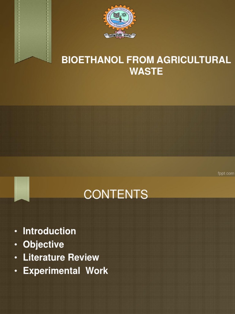 Bioethanol Production from Agricultural Waste | PDF | Ethanol | Biomass