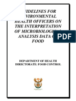 Guidelines For Environmental Health Officers On The Interpretation of Microbiological Analysis Data of Food