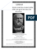 Lisias - Discurso XXIII Contra Pancleon Acusacion de Que No Era de Platea