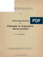 Introducere La Filologia Și Linguistica Slavo-Română (1938) PDF