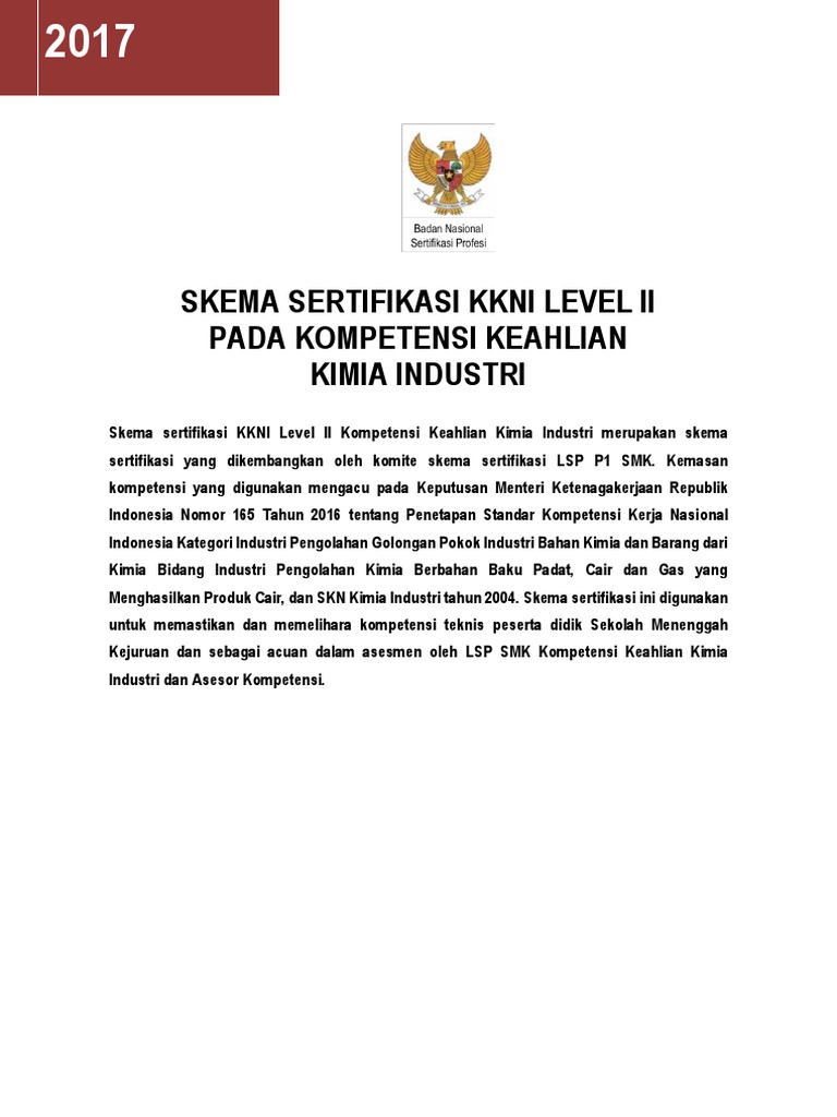 skema KKNI level II Kimia Industri