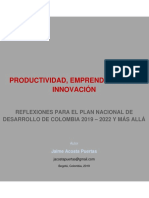 Productividad Emprendimiento e Innovación Para Colombia 2018 - 2022 y Más Allá